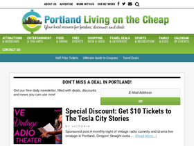 'portlandlivingonthecheap.com' screenshot