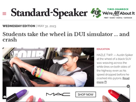 'standardspeaker.com' screenshot