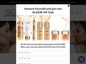 glo24k.com homepage screenshot