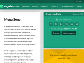 'megasena.com' screenshot