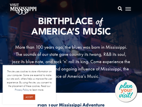 'visitmississippi.org' screenshot