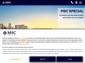 'msccrociere.it' screenshot