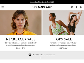 'wolfandbadger.com' screenshot