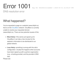 billykt.no homepage screenshot