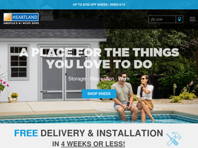 'heartlandsheds.com' screenshot