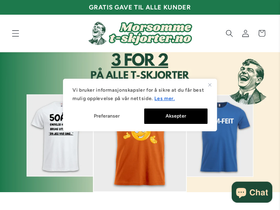 morsommetskjorter.no homepage screenshot