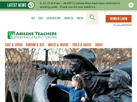 'abileneteachersfcu.org' screenshot