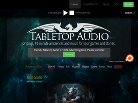 'tabletopaudio.com' screenshot