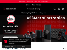 'portronics.com' screenshot