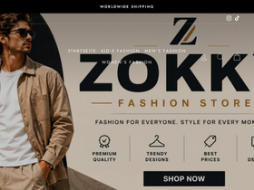 zokkyfashion.store homepage screenshot