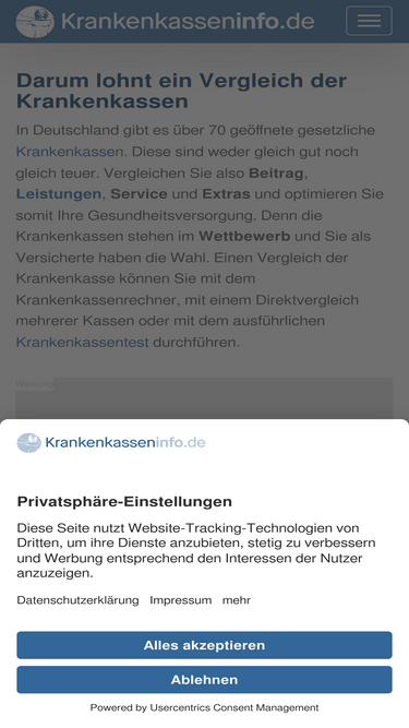 Krankenkasseninfo De Analytics Market Share Data Ranking Similarweb