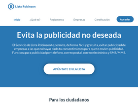 'listarobinson.es' screenshot