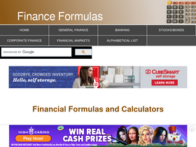 'financeformulas.net' screenshot