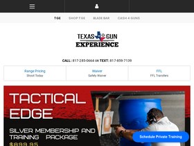 'texasgunexperience.com' screenshot