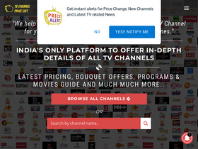 'tvchannelpricelist.com' screenshot
