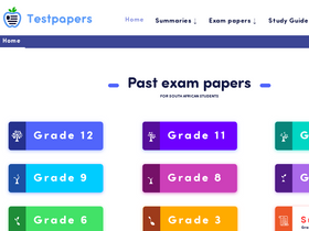 'testpapers.co.za' screenshot