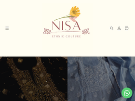 nisaethniccouture.com homepage screenshot
