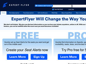'expertflyer.com' screenshot