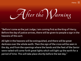 'afterthewarning.com' screenshot