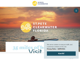 'visitstpeteclearwater.com' screenshot