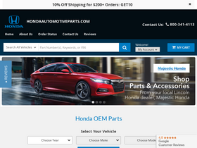 'hondaautomotiveparts.com' screenshot