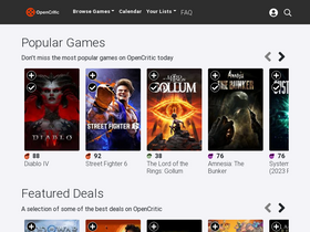 'opencritic.com' screenshot
