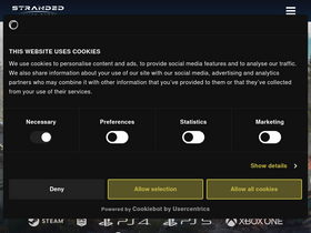'strandedaliendawn.com' screenshot