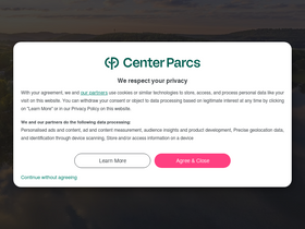 'centerparcs.be' screenshot
