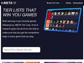 'metatierlist.com' screenshot