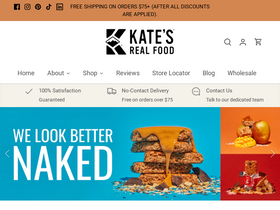 Katesrealfood homepage screenshot