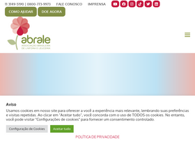 'abrale.org.br' screenshot