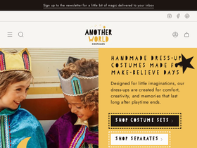anotherworldcostumes.com homepage screenshot