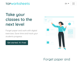 'topworksheets.com' screenshot