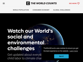 'theworldcounts.com' screenshot