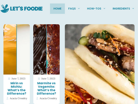 'letsfoodie.com' screenshot