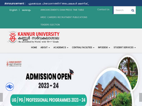 'kannuruniversity.ac.in' screenshot