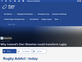 'rugby-addict.com' screenshot