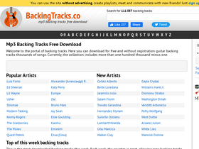 'backingtracks.co' screenshot