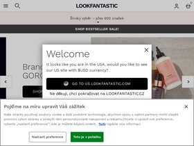 'lookfantastic.cz' screenshot