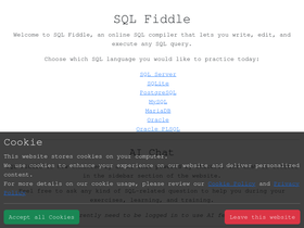 'sqlfiddle.com' screenshot