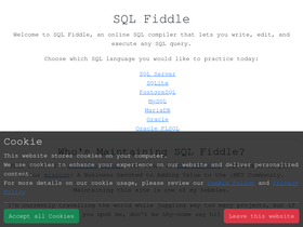 'sqlfiddle.com' screenshot