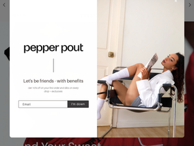 pepperpoutbeauty.com homepage screenshot