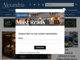 'alexandrialivingmagazine.com' screenshot