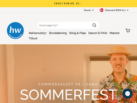 'hw-homeware.dk' screenshot