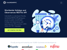 'calendarific.com' screenshot