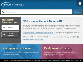 'studentfinanceni.co.uk' screenshot