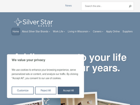 'silverstarbrands.com' screenshot
