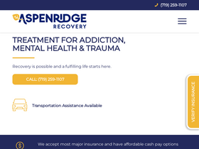 'aspenridgerecoverycenters.com' screenshot