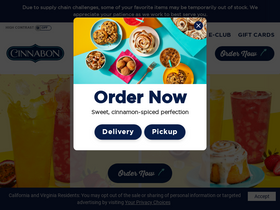 'cinnabon.com' screenshot