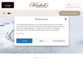 kimballsjewelers.com homepage screenshot